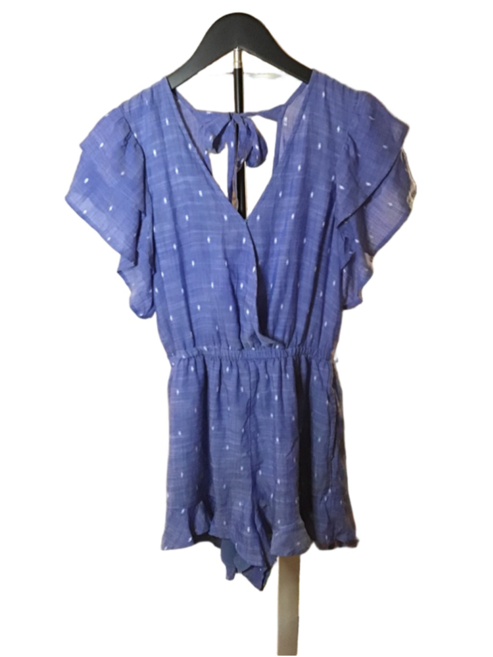 American Eagle Blue &‎ White Polka Dot Romper XS